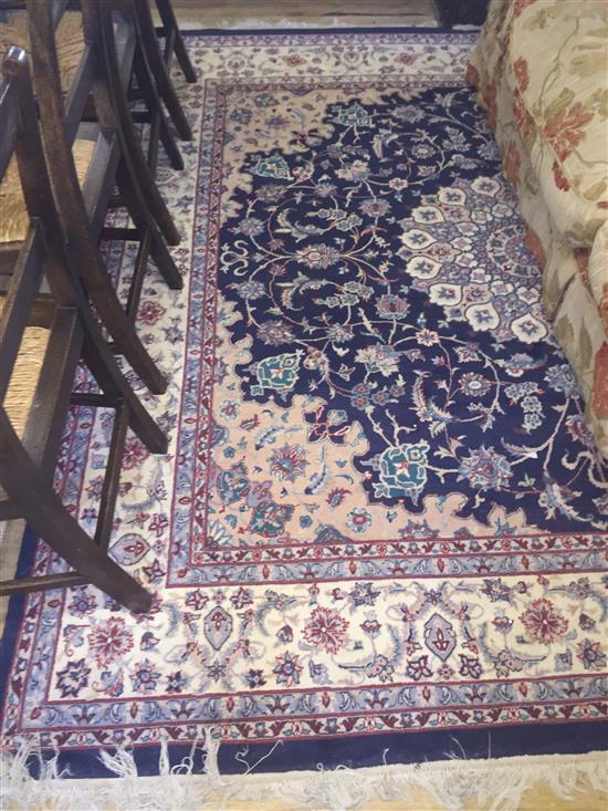 Large Oriental wool blue pattern rug